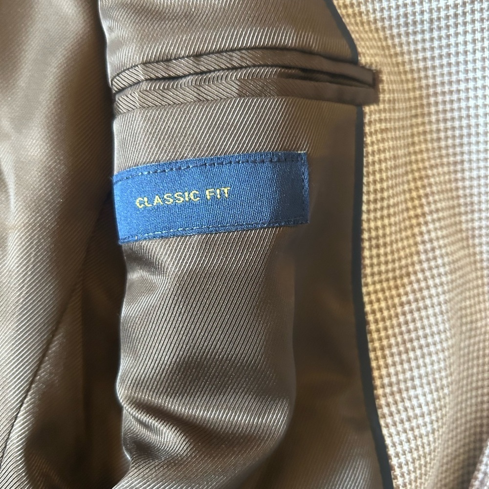 Stafford Men's Tan Patterned Blazer - Picture 6 of 7